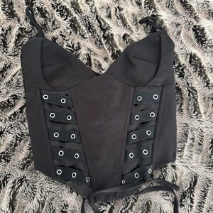 Black Corset Crop Top